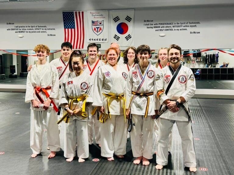 students showing confidence for adult martial arts classes